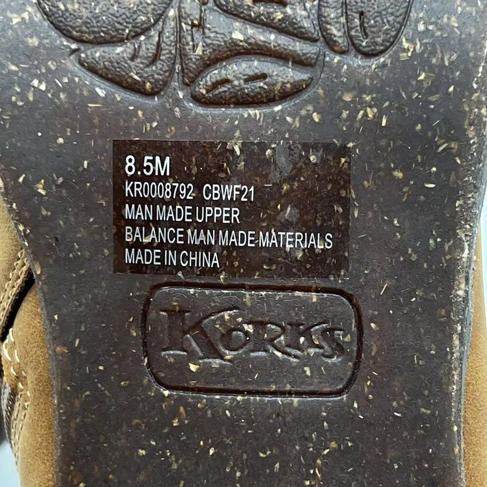 Kork-Ease Reese Tan Dark Brown Vegan Leather  Modern Short Riding Ankle Boot 8.5 - Picture 11 of 12